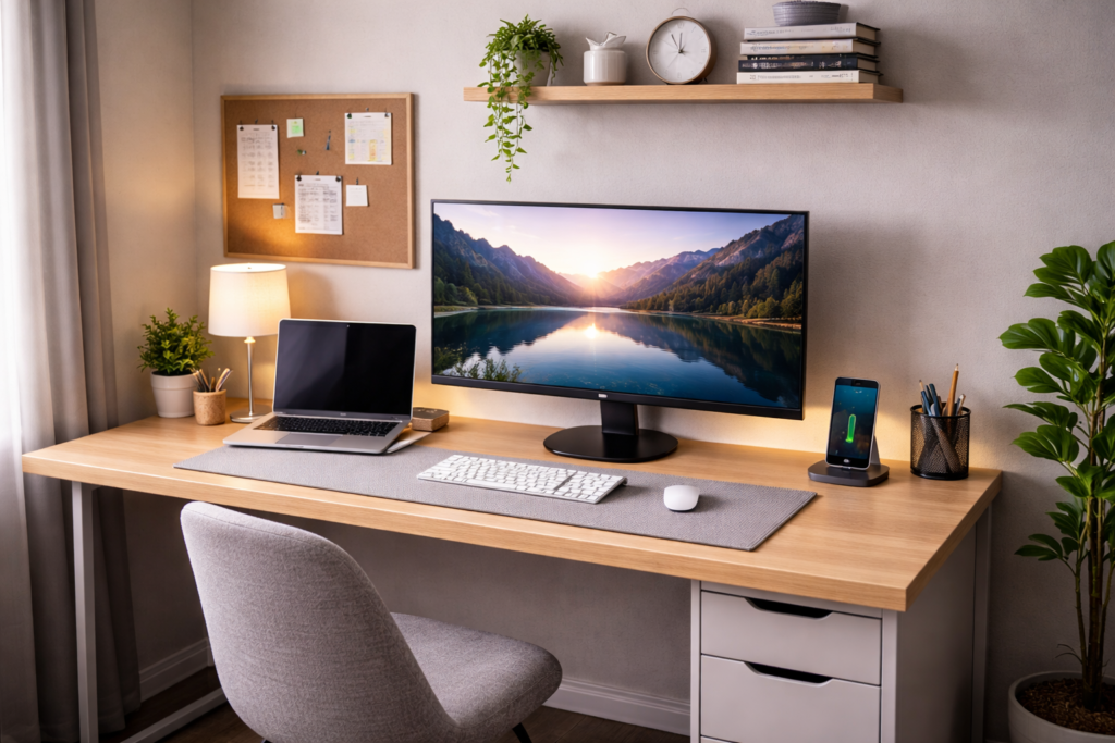 desk mat improving desk organization and clean workspace