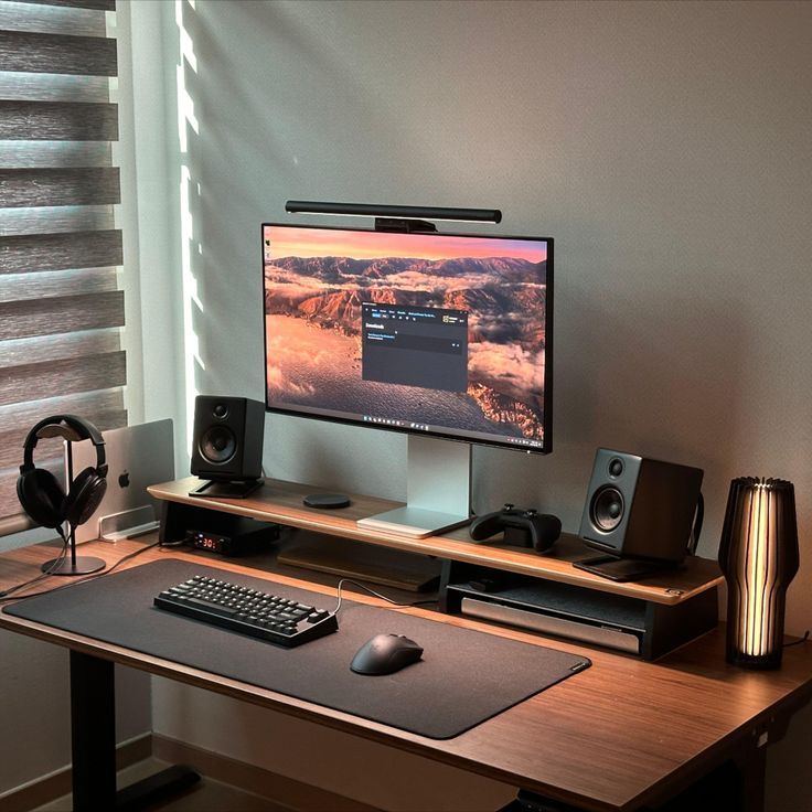 monitor light bar desk setup
