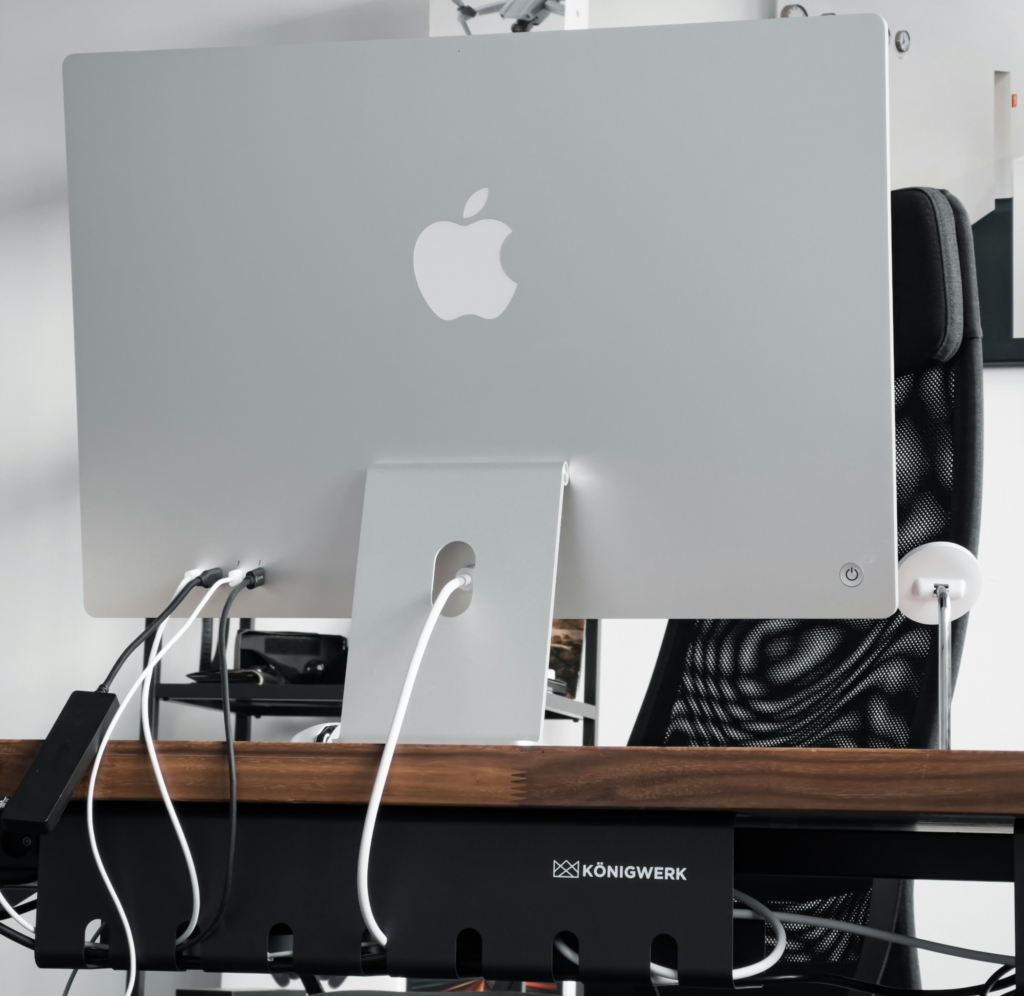 desk cable management behind desk