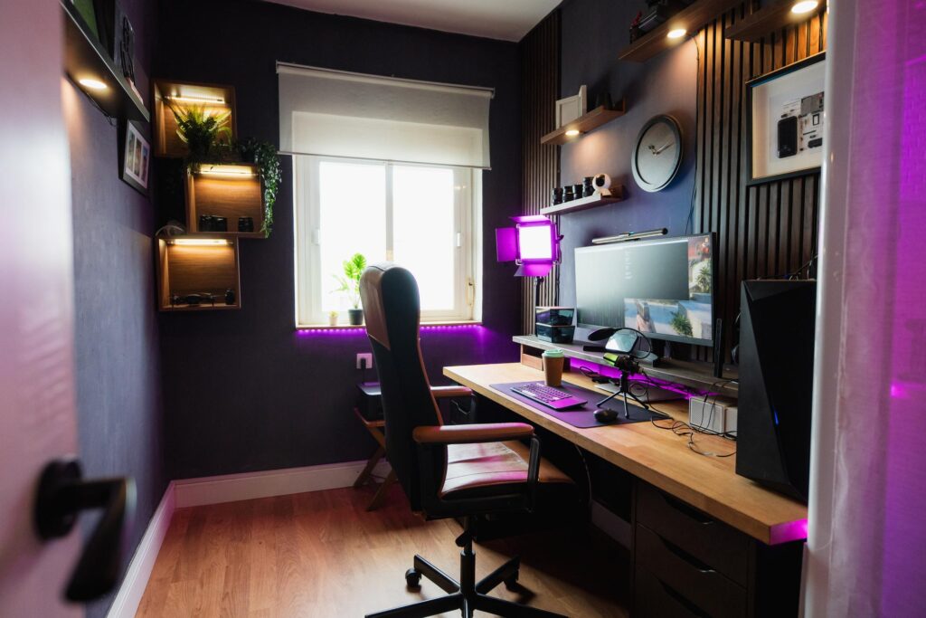 best gaming desk setup ideas organized productive workspace