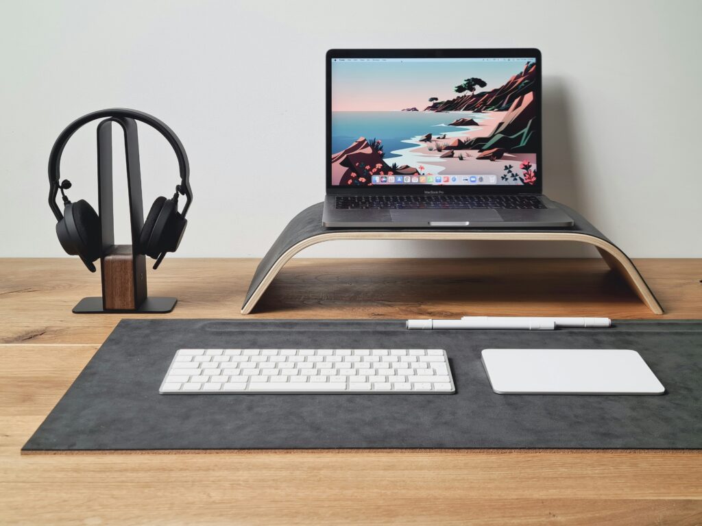 best headphone stand for desk setup clean minimal