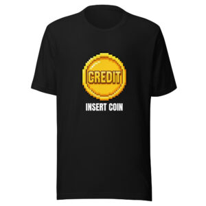 Insert Coin Retro Gaming T-Shirt Black